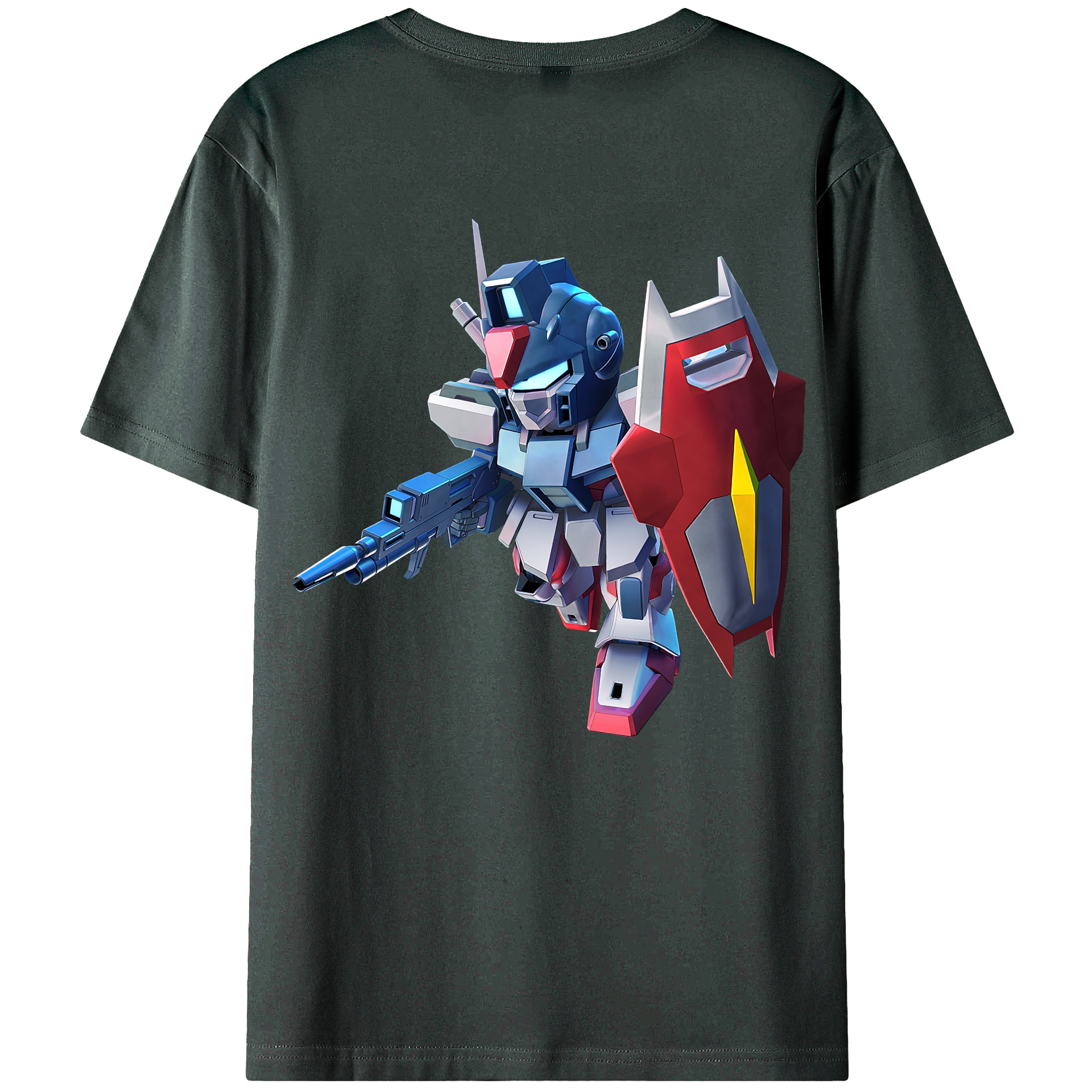 （画像用） 機動戦士ガンダム Mobile Suit Gundam 綿100％ メンズ半袖Tシャツ（バックプリント） 通気性